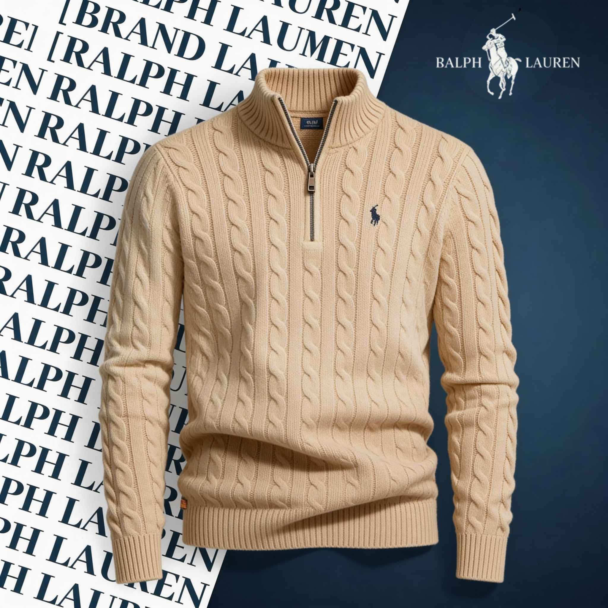 R&L CABLE-KNIT ZIP SWEATER SET