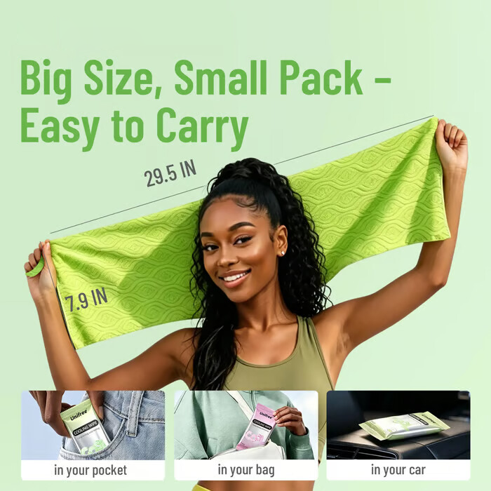5-Pack Cooling Towels & XL Menthol Wipes — Instant Heat Relief