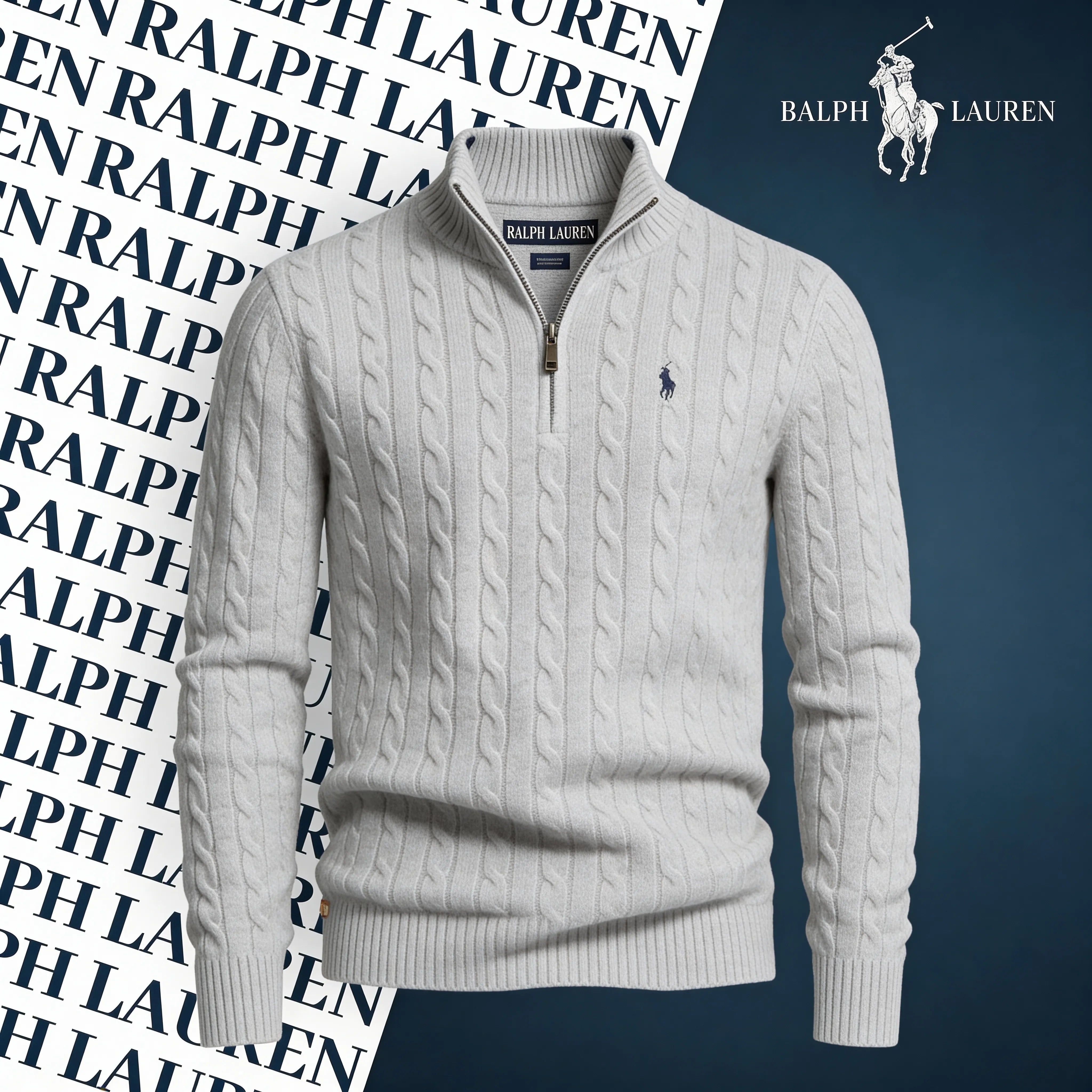 RALPH LAUREN CABLE-KNIT ZIP SWEATER SET