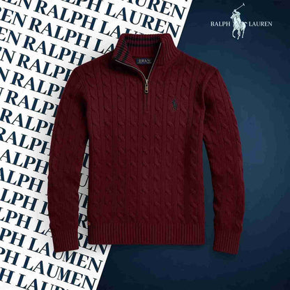 RALPH LAUREN CABLE-KNIT ZIP SWEATER SET