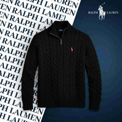 RALPH LAUREN CABLE-KNIT ZIP SWEATER SET